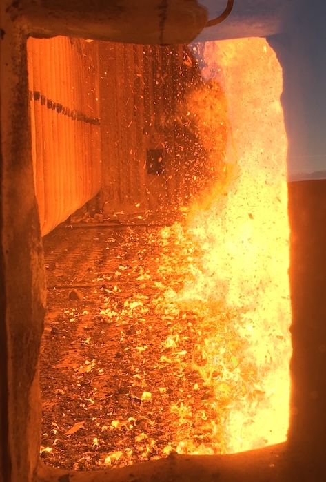 Biomass walking bed boiler